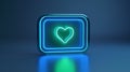 The Neon Heart Shape.AI generated image Royalty Free Stock Photo