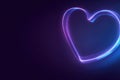 Neon Heart Shape on Dark Background - Modern and Trendy Image. Royalty Free Stock Photo