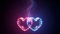 Neon Heart Shapes with Sparkles Royalty Free Stock Photo