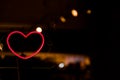 neon heart sign, red heart sign, neon sign for sex shops and pharmacies Royalty Free Stock Photo