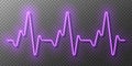 Neon heartbeat. Neon heart pulse graphic.