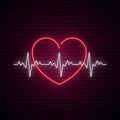 Neon heartbeat sign.