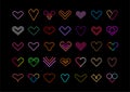 Neon Hearts decorative design elements Royalty Free Stock Photo