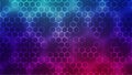 Neon Hexagon background. Futuristic Hexagonal pattern on dark gradient backdrop. Chemical or medical technology concept Royalty Free Stock Photo