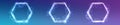 Neon hexagon frame with shining effects and sparkles