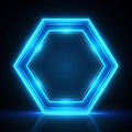 Neon hexagon  abstract background Royalty Free Stock Photo