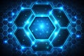 Neon hexagon  abstract background Royalty Free Stock Photo