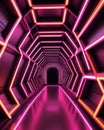 Neon Hexagonal Tunnel