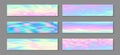 Neon holo creative flyer horizontal fluid gradient princess backgrounds vector collection. Fairy