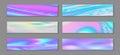 Neon holo hipster banner horizontal fluid gradient princess backgrounds vector collection. Glitch