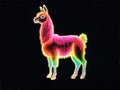 neon hologram of llama - generated by ai Royalty Free Stock Photo