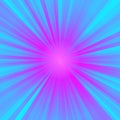 Neon holographic star with blue and pink rays pattern background Royalty Free Stock Photo