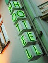 Neon hotel sign Royalty Free Stock Photo