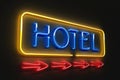 Neon hotel sign