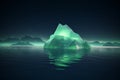 Neon iceberg floating. Generate Ai Royalty Free Stock Photo