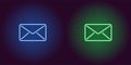 Neon icon of Blue and Green Mail