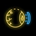 Neon icon of laser eye surgery correcting vision Royalty Free Stock Photo