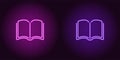 Neon icon of Purple and Violet Book