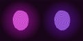 Neon icon of Purple and Violet Fingerprint