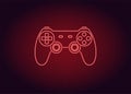 Neon icon of Red Joystick, vector Royalty Free Stock Photo