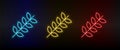 Neon icon set barley. Set of red, blue, yellow neon vector icon Royalty Free Stock Photo