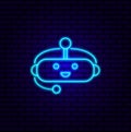 Icon for editorial content on ChatGPT ai chatbot - neon with robot