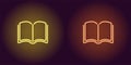 Neon icon of Yellow and Orange Book