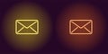 Neon icon of Yellow and Orange Mail