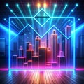 Neon illuminated dynamic wallpaper Royalty Free Stock Photo