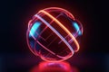 neon illuminated techno sphere with glowing lines