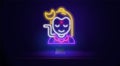 A neon Indian god with a sacred symbol glowing on his forehead. Vector illustration of a religious symbol Royalty Free Stock Photo