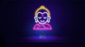 A neon Indian god with a sacred symbol glowing on his forehead. Vector illustration of a religious symbol Royalty Free Stock Photo