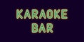 Neon inscription of Karaoke bar. Vector