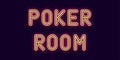 Neon inscription of Poker Room. Vector