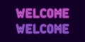 Neon inscription of Welcome. Vector, neon Text