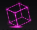 Neon isometric cube Royalty Free Stock Photo