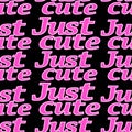 Neon Just Cute Letters Seamless Pattern