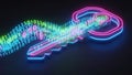 Neon key symbolizing digital security and encryption Royalty Free Stock Photo