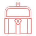 Neon kist or trunk red color vector illustration image flat style Royalty Free Stock Photo