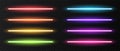 Neon lamp vector set. Royalty Free Stock Photo