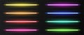 Neon lamp vector set. Royalty Free Stock Photo