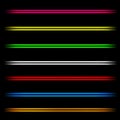 Neon laser tube light lines. Isolated