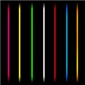 Neon laser tube light lines. Isolated