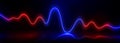 Neon laser wave for music equalizer concept. Royalty Free Stock Photo