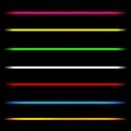 Neon lazer tube light lines. Isolated