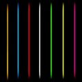 Neon lazer tube light lines. set. Isolated