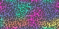 Neon leopard pattern. Rainbow-colored spotted background. Vector animal print. Wallpaper Royalty Free Stock Photo