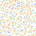 Neon leopard seamless pattern. Bright colored spotted background. Vector rainbow animal print. Royalty Free Stock Photo