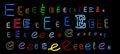 Neon letter E collection Royalty Free Stock Photo