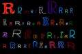 Neon letter R collection Royalty Free Stock Photo